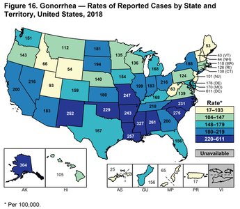 Gonorrhea rates by state