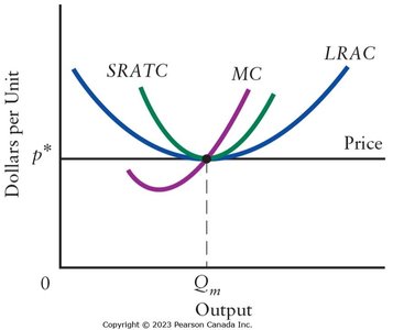 A typical competitive firm when the industry is in long-run equilibrium