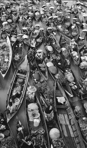 Floating market with boats