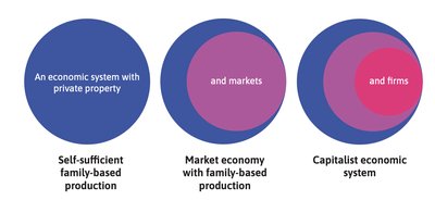 Capitalist institutions: private property, markets, firms