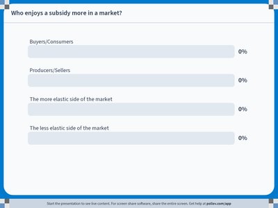 Quiz on subsidy incidence