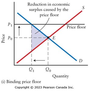 Market inefficiency with a binding price floor