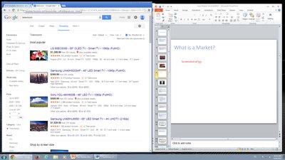 Online market and PowerPoint slide about markets