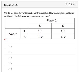 Payoff matrix for Nash equilibrium question