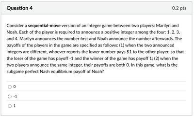 Sequential-move integer game (1-4)