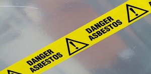 Danger asbestos warning tape