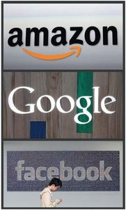 Logos of Amazon, Google, Facebook