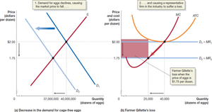 Exit of firms and effect on economic losses