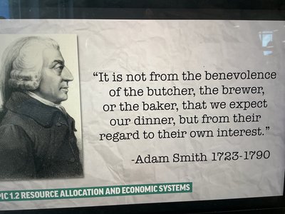Adam Smith quote on self-interest and economic systems