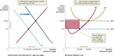 Decrease in demand and economic loss