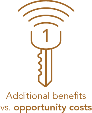 Key 1: Additional benefits vs. opportunity costs