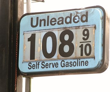 Gasoline price sign