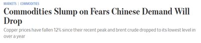 Commodities slump headline