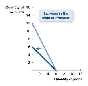 Budget line pivots with price changes