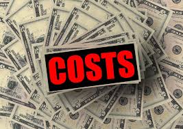 Costs on money background