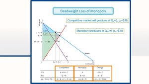 Deadweight loss of monopoly with comparison table
