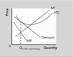 Monopolistic competition graph with profit-maximizing quantity indicated