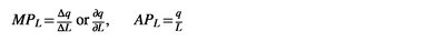 Marginal and average product formula