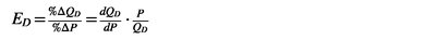 Point elasticity formula