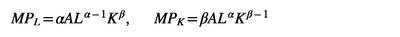 Cobb-Douglas marginal products formula