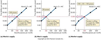Individual and market supply curves