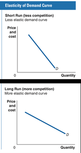 Elasticity of demand curve in short run and long run