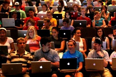 Laptops in class as a potential source of distraction (externality)