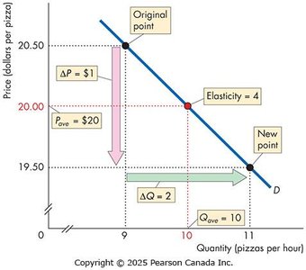 Price elasticity calculation for pizza