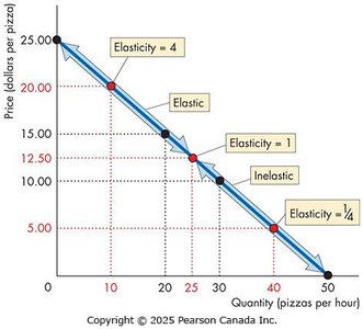 Elasticity along a linear demand curve