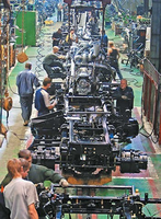 Assembly line illustrating division of labor