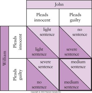 Prisoner's dilemma payoff matrix