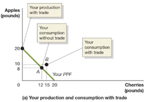 Your production and consumption with trade