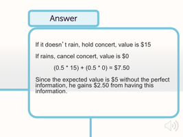 Value of perfect information: answer