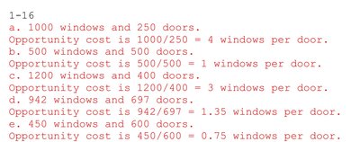 Opportunity cost calculations