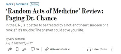 Random Acts of Medicine book review