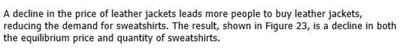 Text explanation for demand shift