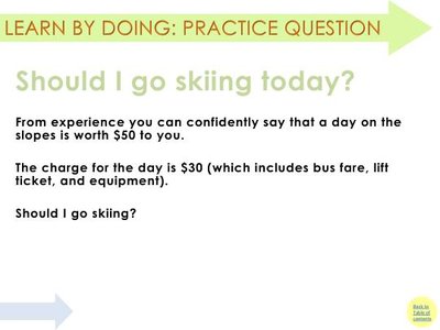 Skiing decision question slide