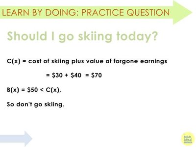 Skiing decision calculation slide