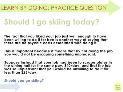 Skiing decision with psychic cost slide