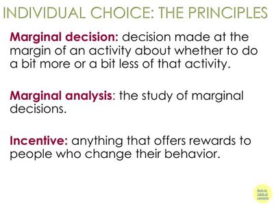 Marginal decision, marginal analysis, incentive slide