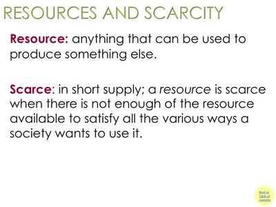 Resources and scarcity slide