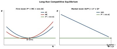Long-run competitive equilibrium: firm and market level