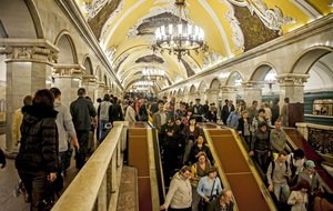 Crowded subway station, illustrating natural monopoly