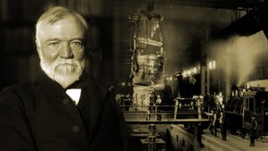 Historical image of industrialist, representing market dominance