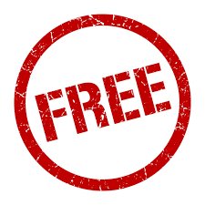 A red stamp with the word 'FREE', illustrating that nothing is truly free due to opportunity cost