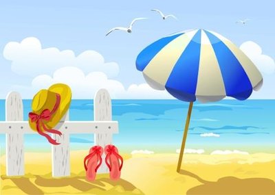 Beach scene affected by pollution