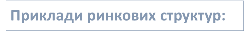 Приклади ринкових структур