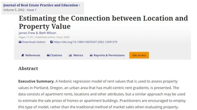 Summary of distance and rental prices