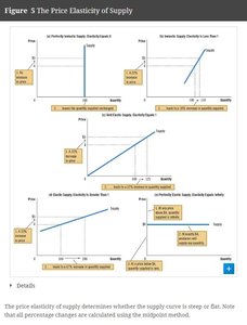 Graphical representation of different supply elasticities