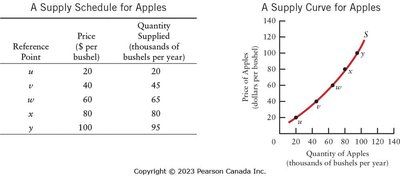 A Supply Schedule and Supply Curve for Apples